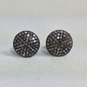 - Rona pfeiffer circle pave studs earrings black  diamond